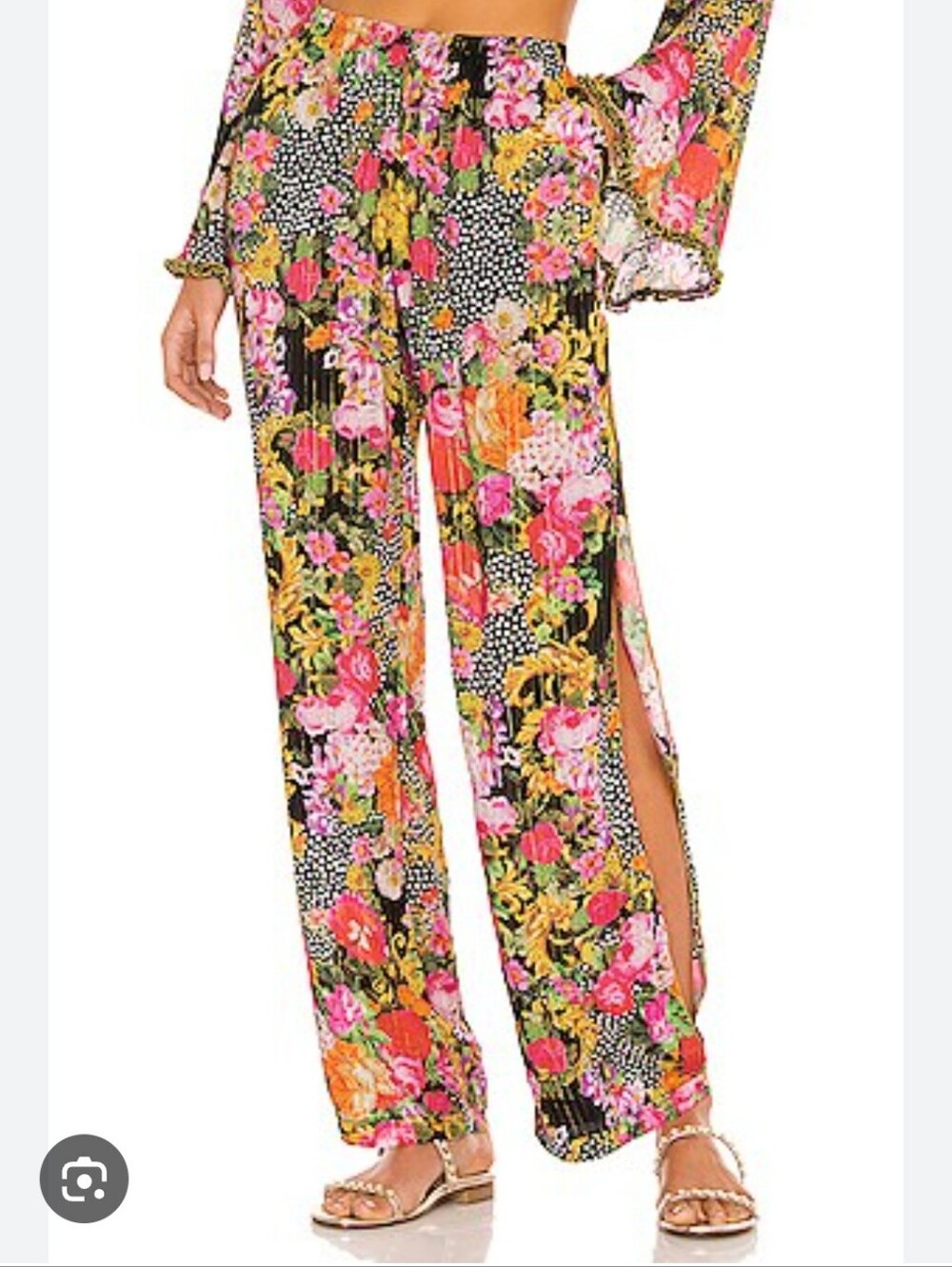 Luli Fama High Slit Floral Pants